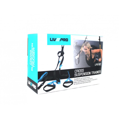 Петли для функционального тренинга  LivePro TRX CROSS SUSPENSION TRAINER Black-Blue - фото №2